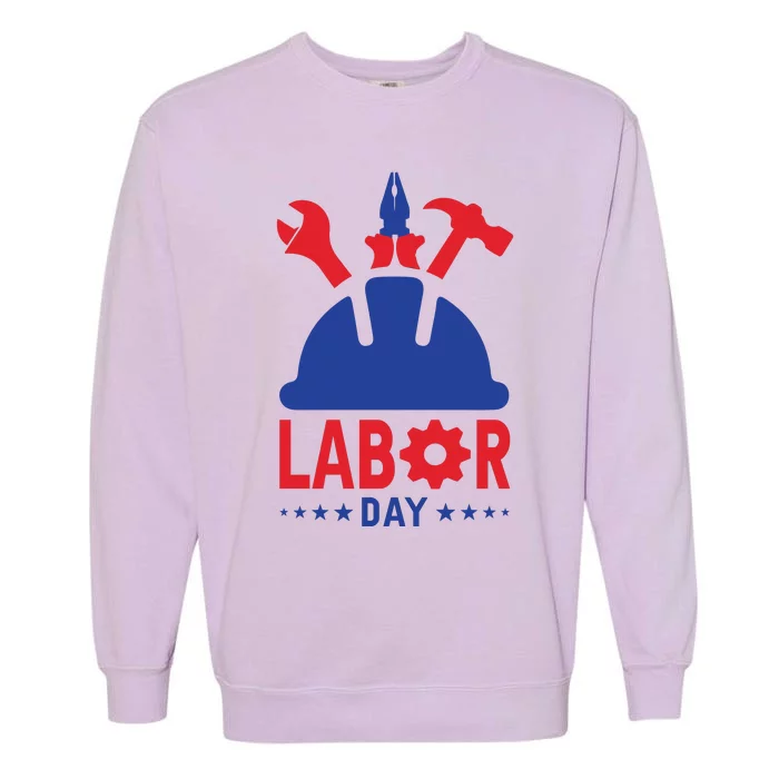 Labor Day Usa Worker Celebration Graphic Garment-Dyed Sweatshirt