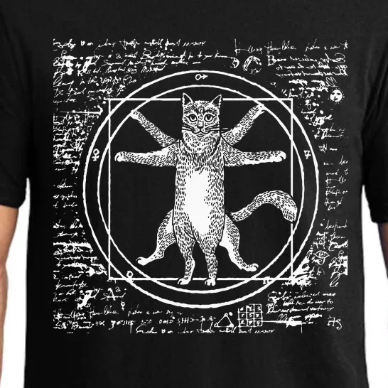 Leonardo Da Vinci Vitruvian Cat Lover Pajama Set