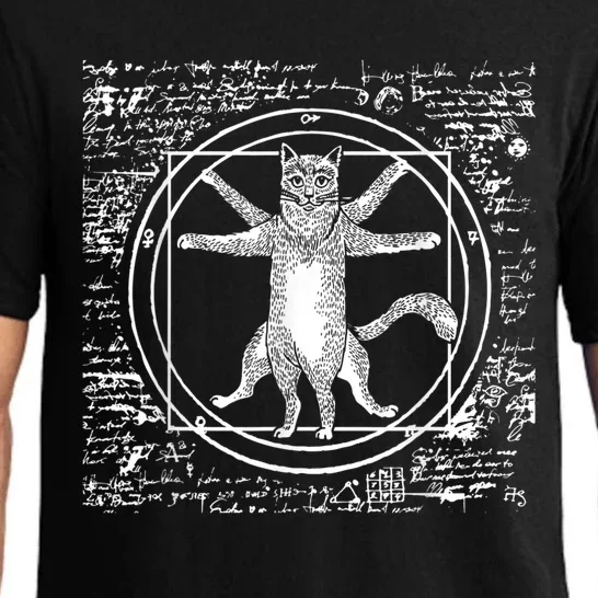 Leonardo Da Vinci Vitruvian Cat Lover Pajama Set