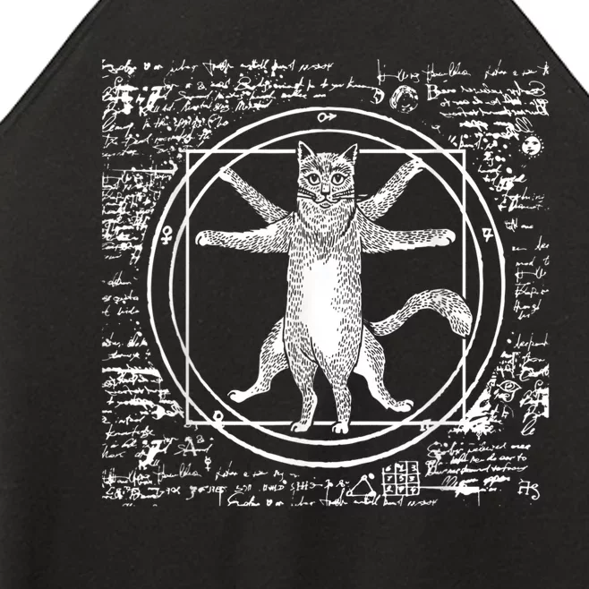 Leonardo Da Vinci Vitruvian Cat Lover Women’s Perfect Tri Rocker Tank