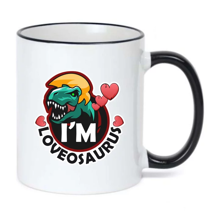 Loveosaurus Dinosaur Valentine's Trumposaurus Funny Gift Black Color Changing Mug