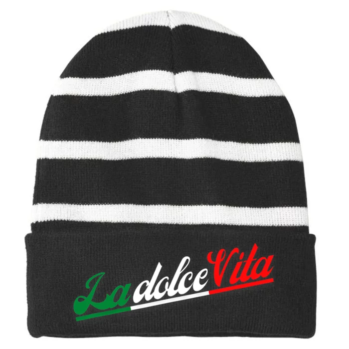 La Dolce Vita The Sweet Italian Lifestyle Striped Beanie with Solid Band