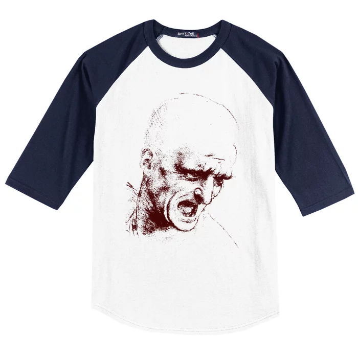 Leonardo Da Vinci Shouting Soldier Baseball Sleeve Shirt