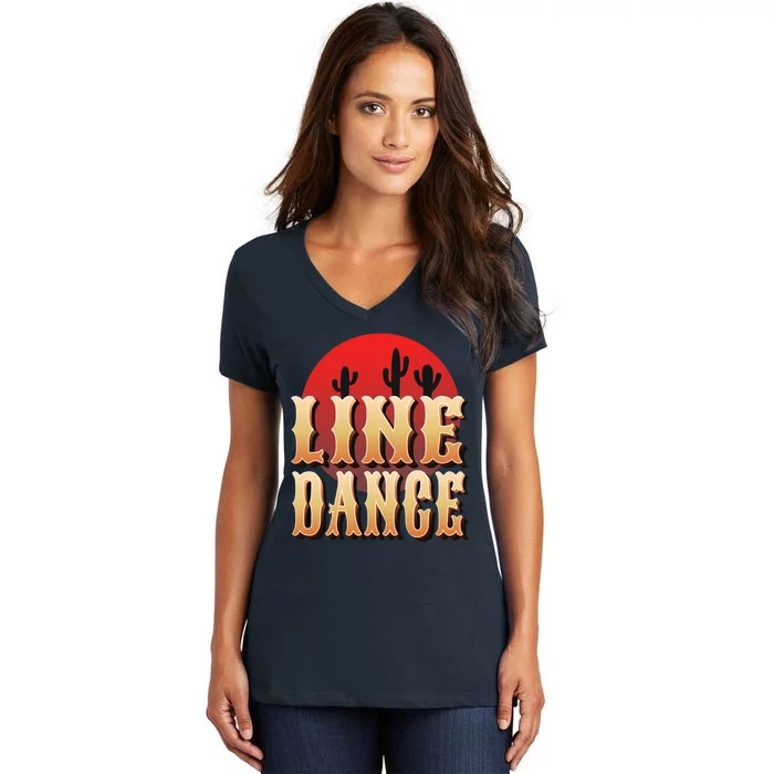 Line Dance Western Country Women's V-Neck T-Shirt