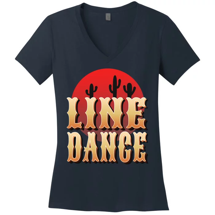 Line Dance Western Country Women's V-Neck T-Shirt