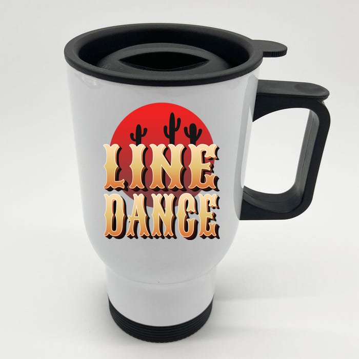 Line Dance Western Country Front & Back Stainless Steel Travel Mug