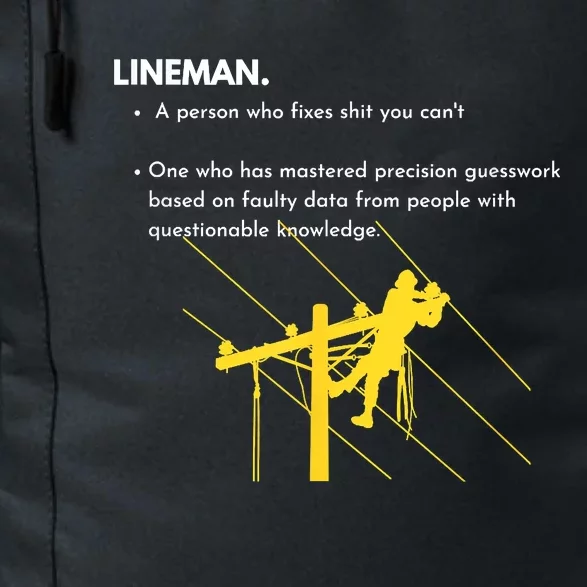 Lineman Definition With Pole Climber For Linemen Sarcastic Daily Commute Backpack