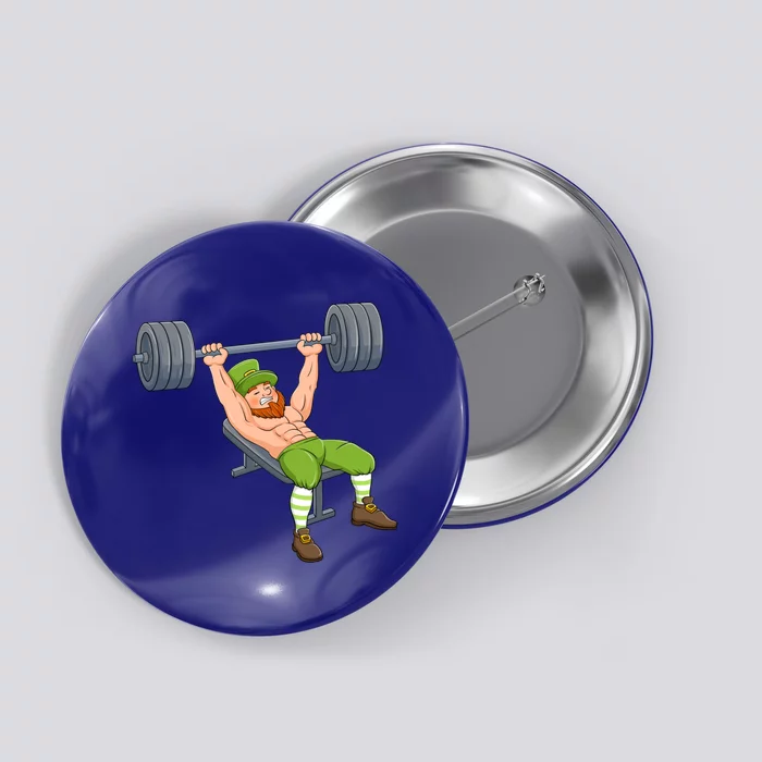 Leprechaun Deadlift Weightlifting Fitness St Patricks Day Gift Button