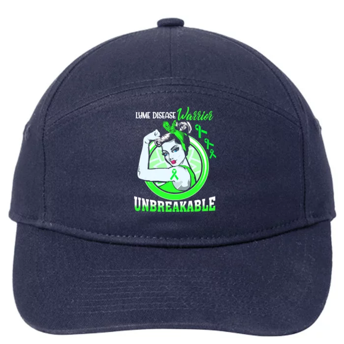 Lyme Disease Warrior Unbreakable Funny Gift Awareness Gift Cool Gift 7-Panel Snapback Hat