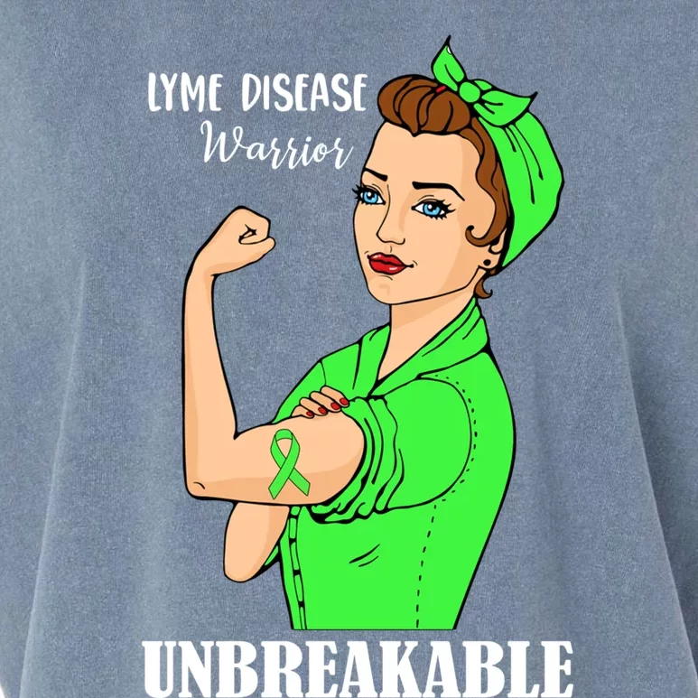 Lyme Disease Warrior Unbreakable Gift Awareness Gift Cool Gift Garment-Dyed Women's Muscle Tee