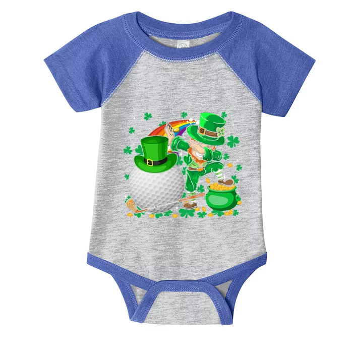 Leprechaun Dabbing With Golf St Patrick's Day Golf Player Funny Gift Infant Baby Jersey Bodysuit