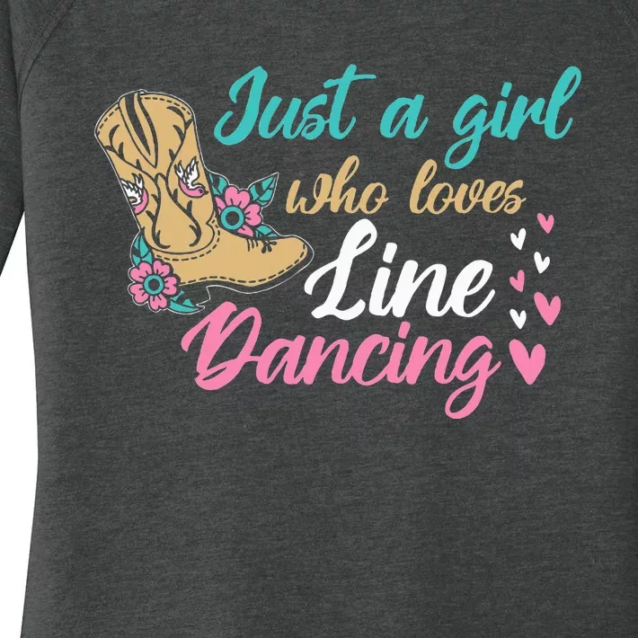 Line Dancing Western Just A Girl Who Loves Line Dancing Women's Perfect Tri Tunic Long Sleeve Shirt