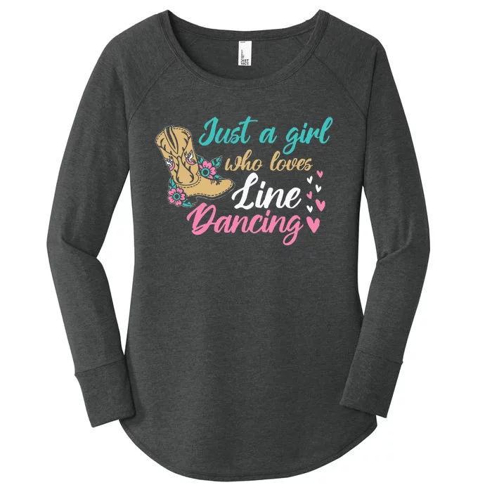 Line Dancing Western Just A Girl Who Loves Line Dancing Women's Perfect Tri Tunic Long Sleeve Shirt