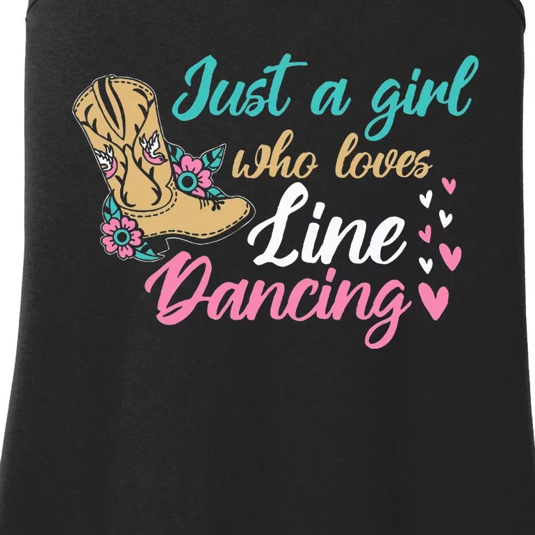 Line Dancing Western Just A Girl Who Loves Line Dancing Ladies Essential Tank