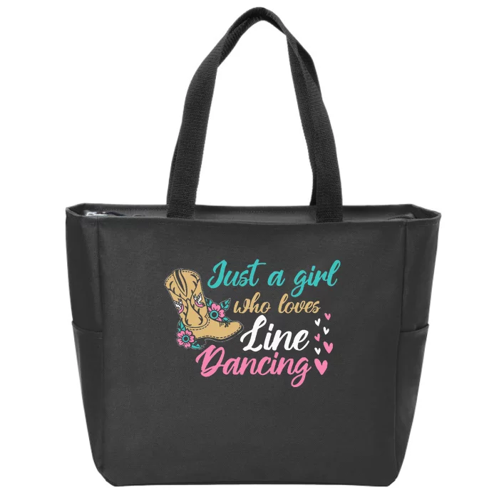 Line Dancing Western Just A Girl Who Loves Line Dancing Zip Tote Bag