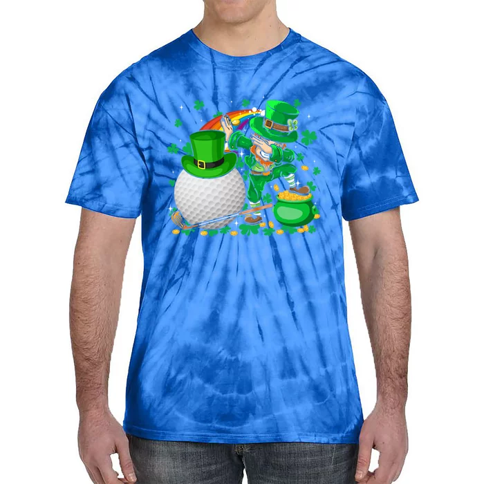 Leprechaun Dabbing With Golf St Patrick's Day Golf Player Gift Tie-Dye T-Shirt