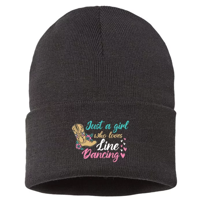 Line Dancing Western Just A Girl Who Loves Line Dancing Sustainable Knit Beanie