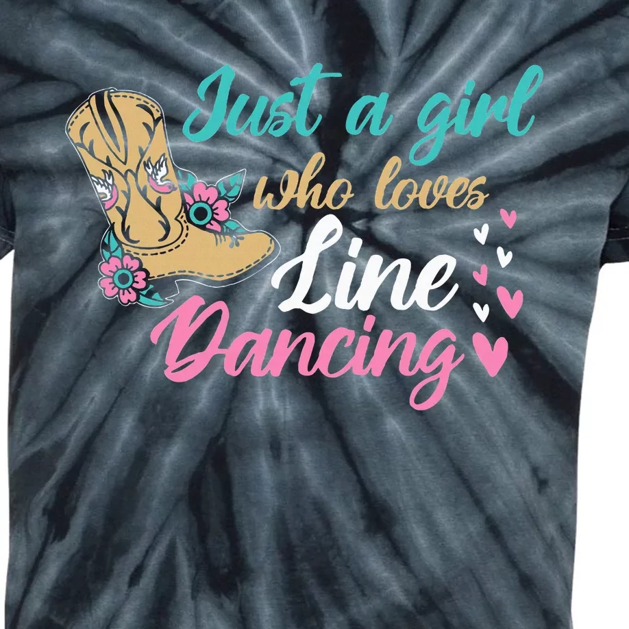 Line Dancing Western Just A Girl Who Loves Line Dancing Kids Tie-Dye T-Shirt