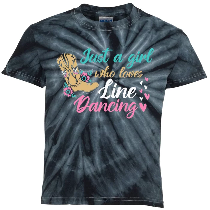 Line Dancing Western Just A Girl Who Loves Line Dancing Kids Tie-Dye T-Shirt