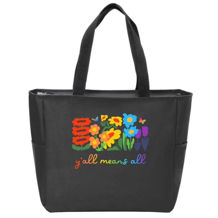 Lgbtq Diversity YAll Pride Means All Flower Zip Tote Bag