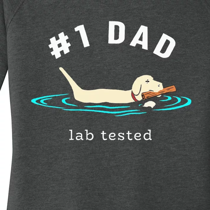 Lab Dad Yellow Labrador Retriever 1 Dad Lab Tested Women's Perfect Tri Tunic Long Sleeve Shirt