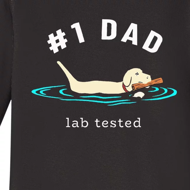 Lab Dad Yellow Labrador Retriever 1 Dad Lab Tested Baby Long Sleeve Bodysuit