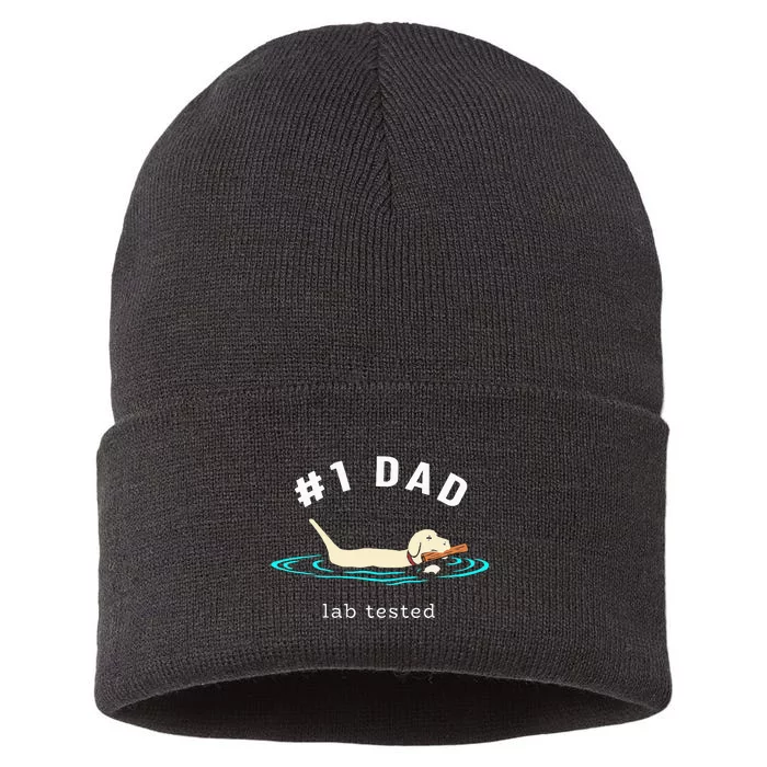 Lab Dad Yellow Labrador Retriever 1 Dad Lab Tested Sustainable Knit Beanie