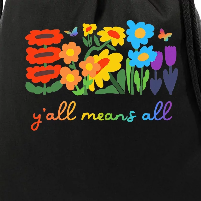 Lgbtq Diversity YAll Pride Means All Flower Drawstring Bag