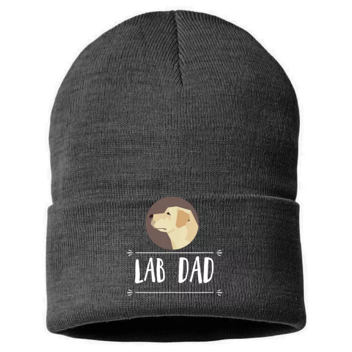 Lab Dad Yellow Labrador Retriever Dog Gift Sustainable Knit Beanie