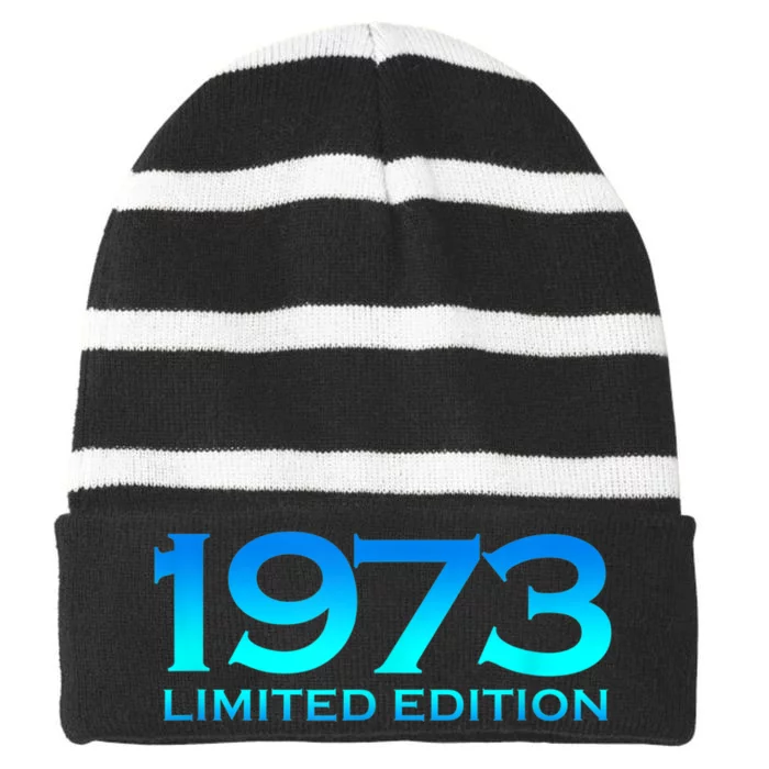 Ltd Edition 1973 50 Year Old Bday M.e.n.s WoM.e.n.s 50th Birthday Striped Beanie with Solid Band