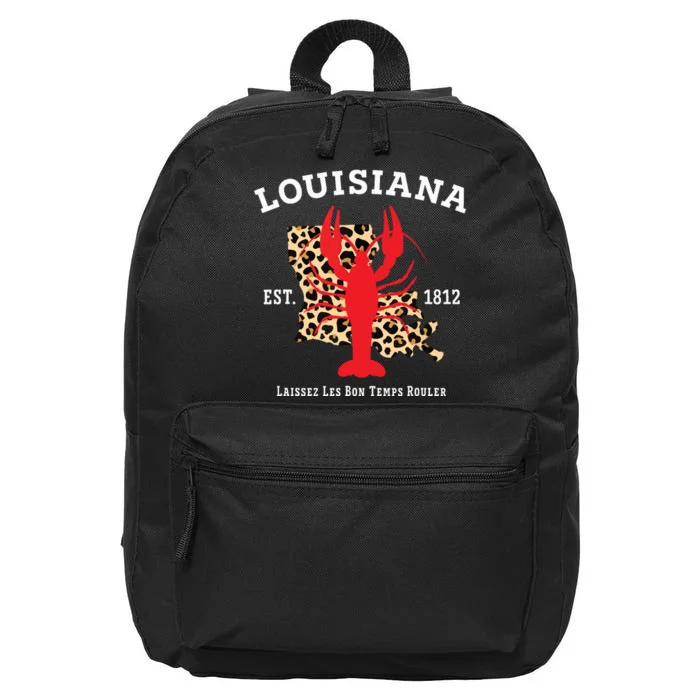 Louisiana Est 1812 Crawfish Leopard New Orleans Mardi Gras 16 in Basic Backpack