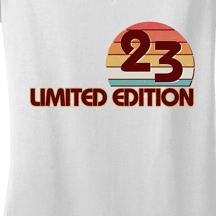 Limited Edition 1923 Retro Sun 100th Birthday Women's V-Neck T-Shirt