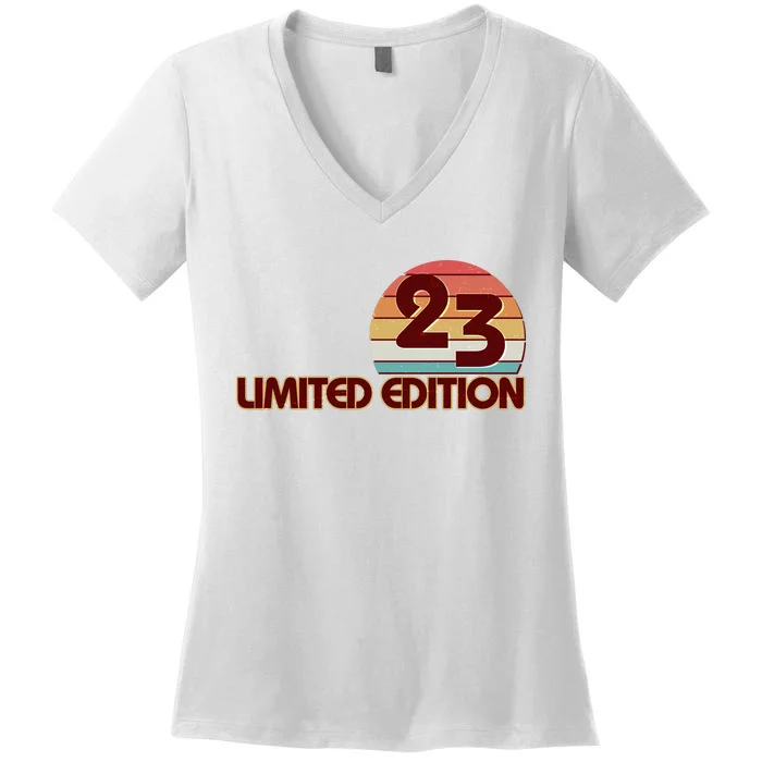 Limited Edition 1923 Retro Sun 100th Birthday Women's V-Neck T-Shirt