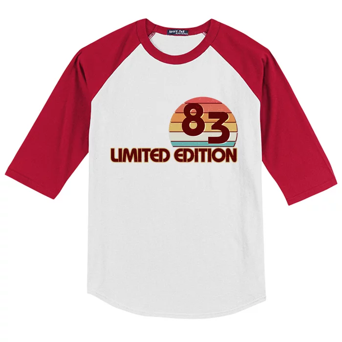 Limited Edition 1983 Retro Sun 40th Birthday Kids Colorblock Raglan Jersey