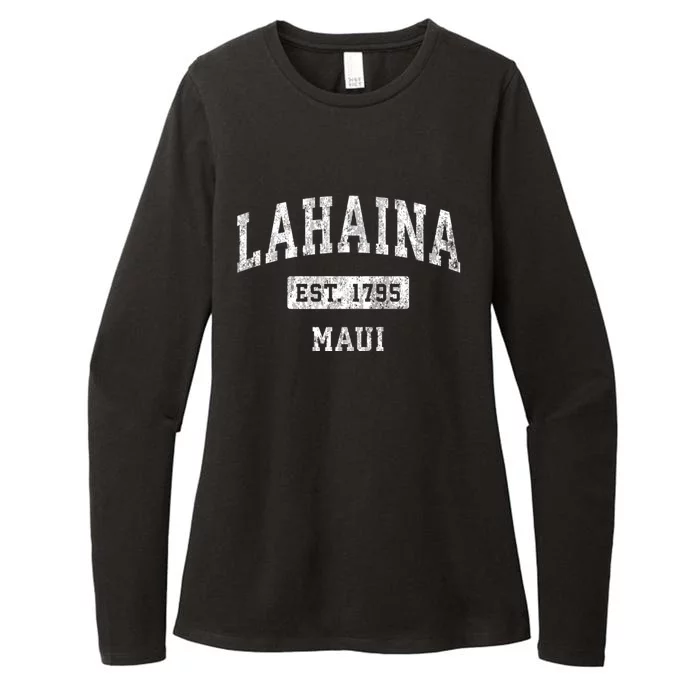 Lahaina Est 1795 Maui Hawaii Hi Vintage Established Sports Design Womens CVC Long Sleeve Shirt