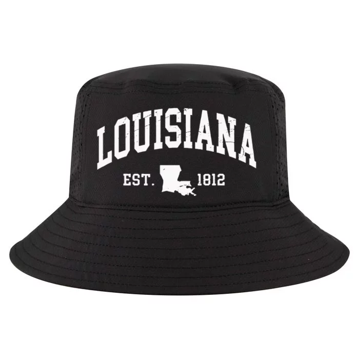 Louisiana Est. 1812 Distressed Worn Design Classic Cool Comfort Performance Bucket Hat