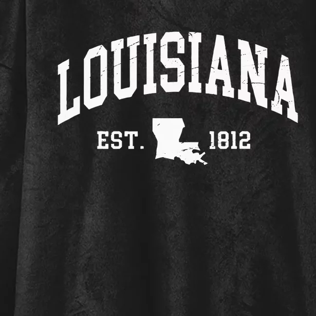 Louisiana Est. 1812 Distressed Worn Design Classic Hooded Wearable Blanket