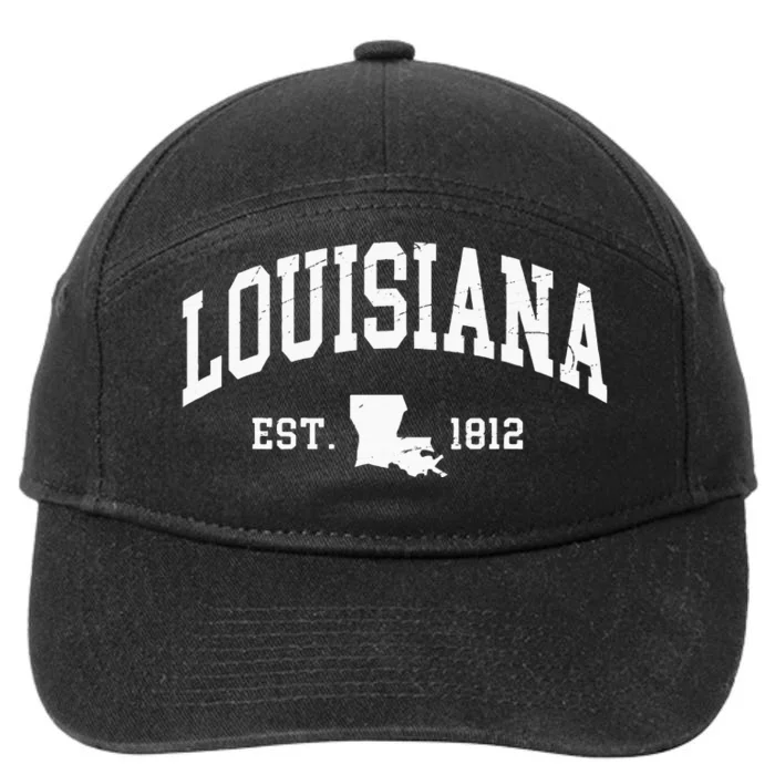 Louisiana Est. 1812 Distressed Worn Design Classic 7-Panel Snapback Hat