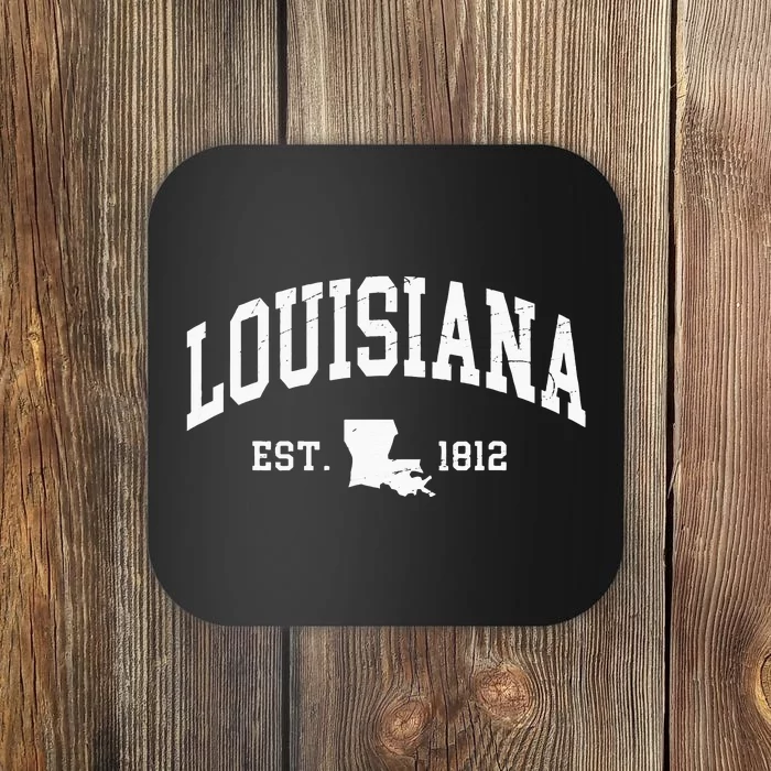 Louisiana Est. 1812 Distressed Worn Design Classic Coaster