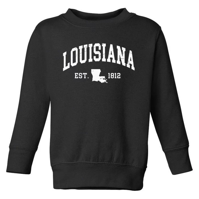 Louisiana Est. 1812 Distressed Worn Design Classic Toddler Sweatshirt