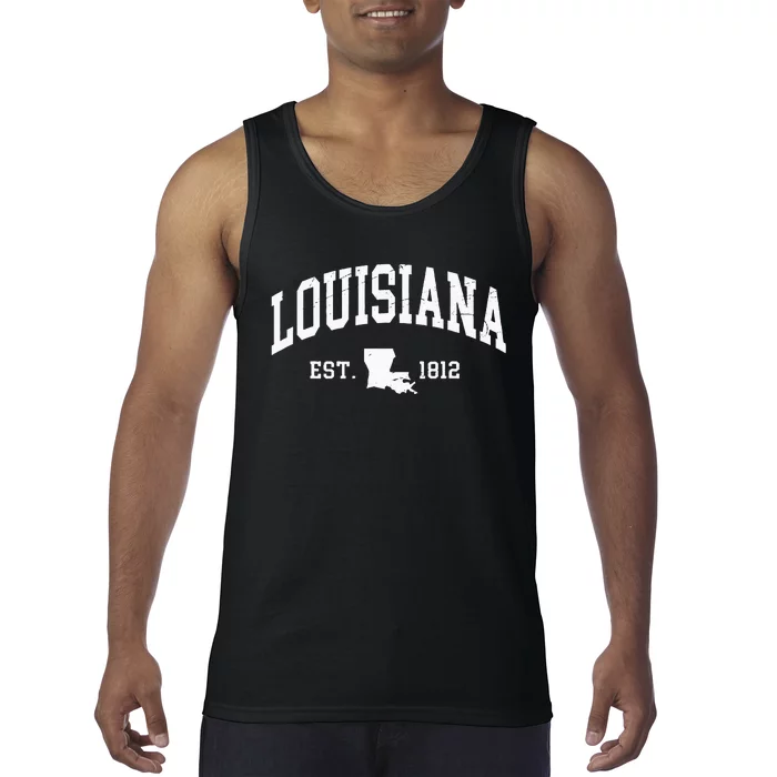 Louisiana Est. 1812 Distressed Worn Design Classic Tank Top