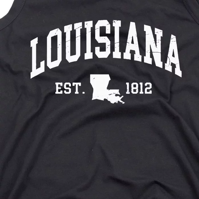 Louisiana Est. 1812 Distressed Worn Design Classic Tank Top