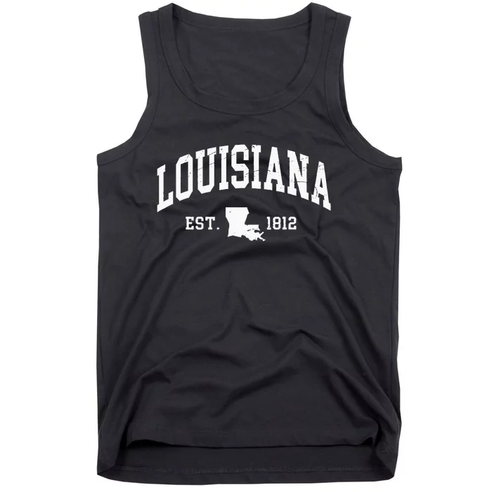 Louisiana Est. 1812 Distressed Worn Design Classic Tank Top