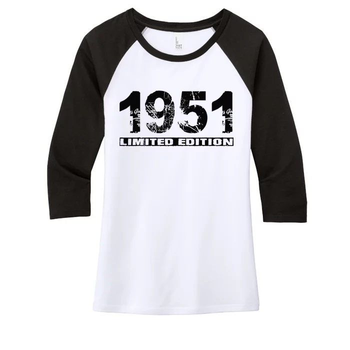 Limited Edition 1951 Birthday 1951 Vintage 1951 Women's Tri-Blend 3/4-Sleeve Raglan Shirt