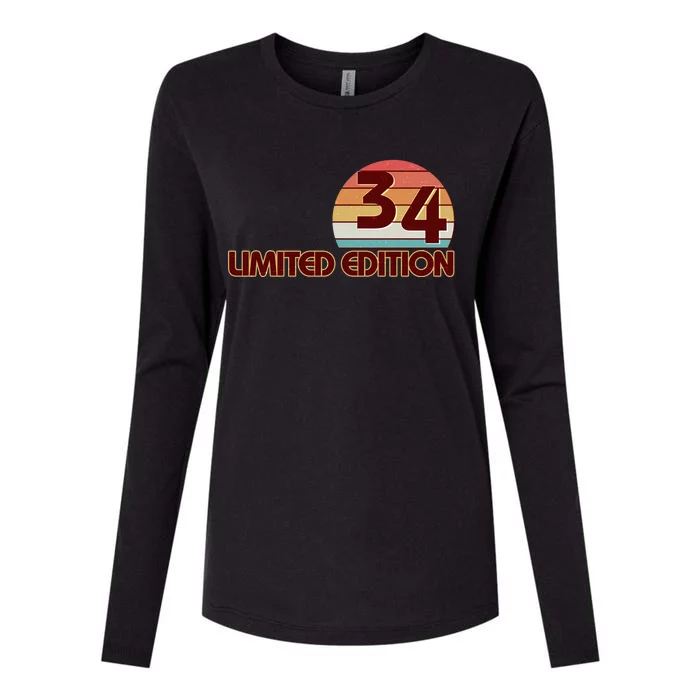 Limited Edition 1934 Retro Sun 90th Birthday Womens Cotton Relaxed Long Sleeve T-Shirt