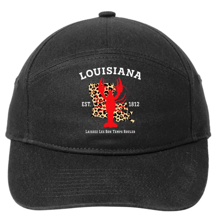 Louisiana Est. 1812 Crawfish Leopard New Orleans Mardi Gras 7-Panel Snapback Hat