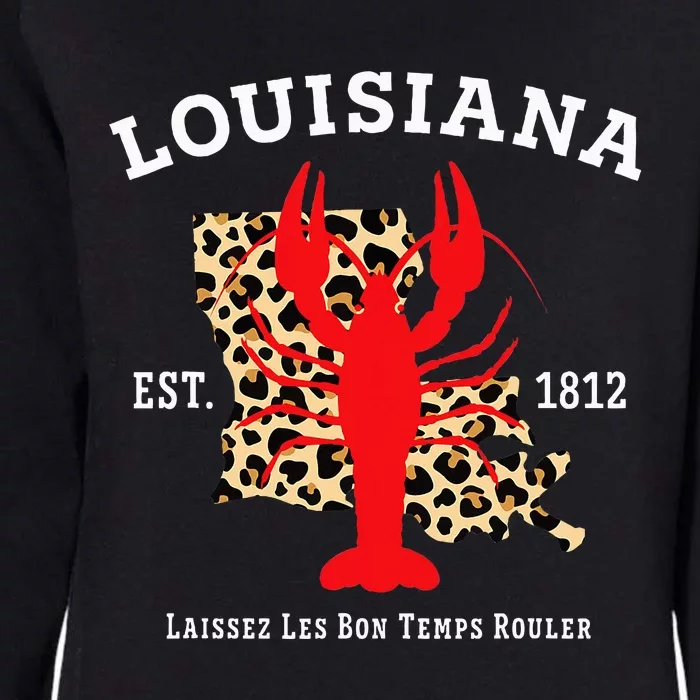 Louisiana Est. 1812 Crawfish Leopard New Orleans Mardi Gras Womens California Wash Sweatshirt