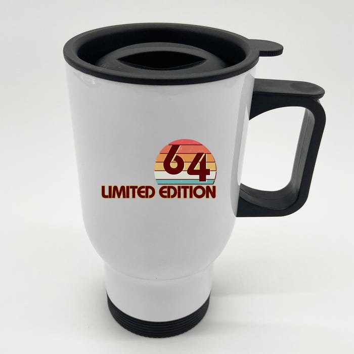 Limited Edition 1964 Retro Sun 60th Birthday Front & Back Stainless Steel Travel Mug