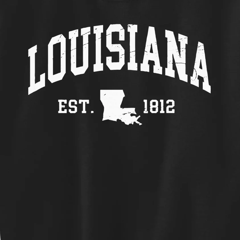 Louisiana Est. 1812 Distressed Worn Classic Kids Sweatshirt