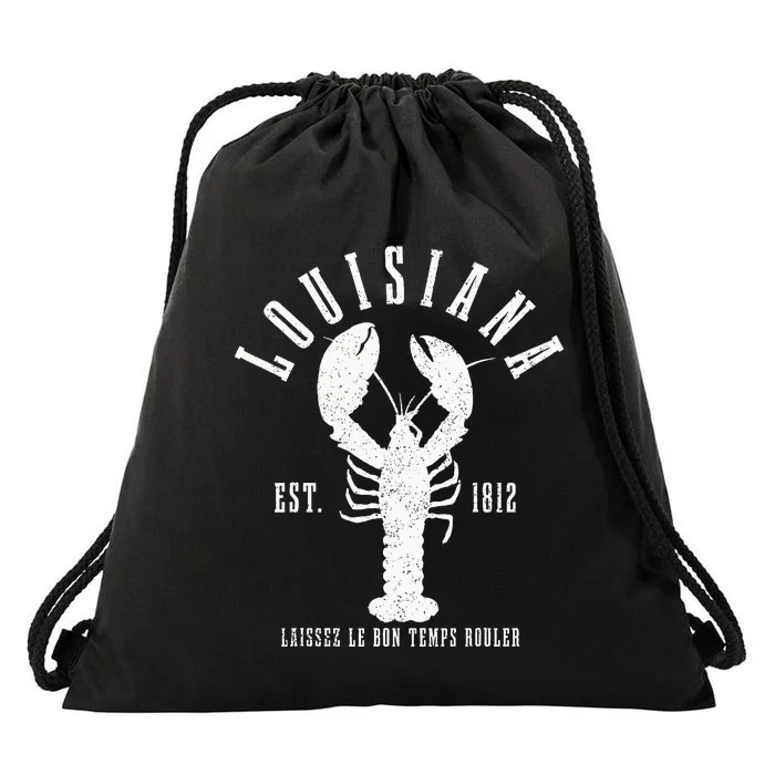 Louisiana Est. 1812 Laissez Le Bon Temps Rouler Lobster Drawstring Bag